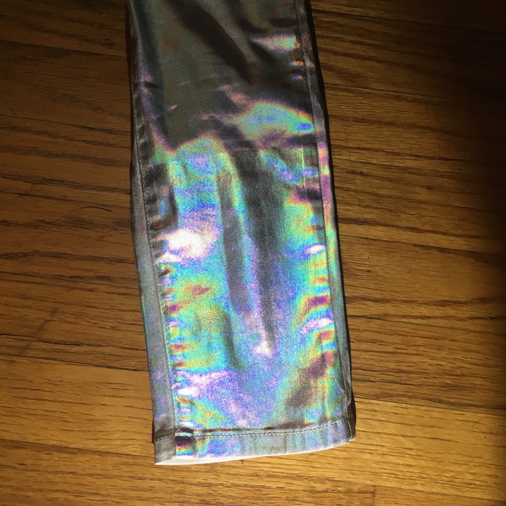 Holographic denim jeans NWT